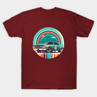 Retro Color Nascar Dodge T-Shirt